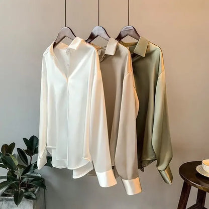 Camisas y blusas de moda de primavera, suéteres nuevos, cárdigans, tops de mujer de punto coreanos de manga larga con solapa y botones, abrigos elegantes