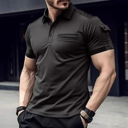 Camisa polo de manga corta de verano 2024 de Amazon con bolsillo para hombre, estilo deportivo, tendencia musculosa, para Europa y Estados Unidos