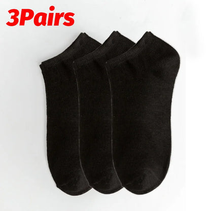 Calcetines de corte bajo para hombre, de color liso, negros, blancos y grises, transpirables, antideslizantes, de algodón, suaves, cómodos, ligeros, calcetines cortos