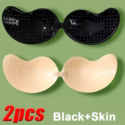 Sujetador adhesivo invisible sin tirantes, sujetadores push up sin tirantes, lencería para mujer, cubre pezones de silicona sin costuras, ropa interior tipo bralette