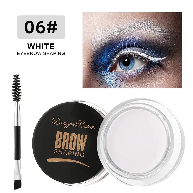 Crema para cejas con tinte natural 3D, color marrón mate y negro, para realzar las cejas, cera en gel, maquillaje de ojos duradero y resistente al agua, herramientas cosméticas