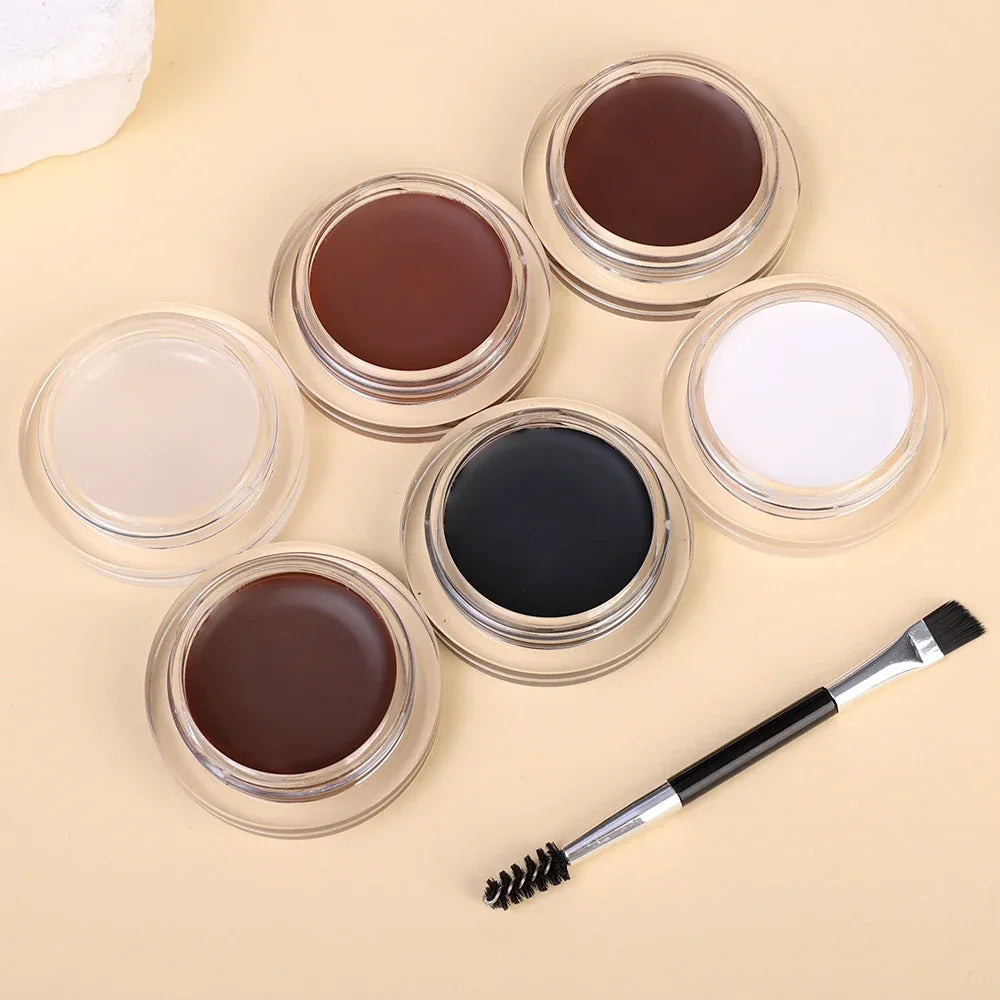 Crema para cejas con tinte natural 3D, color marrón mate y negro, para realzar las cejas, cera en gel, maquillaje de ojos duradero y resistente al agua, herramientas cosméticas