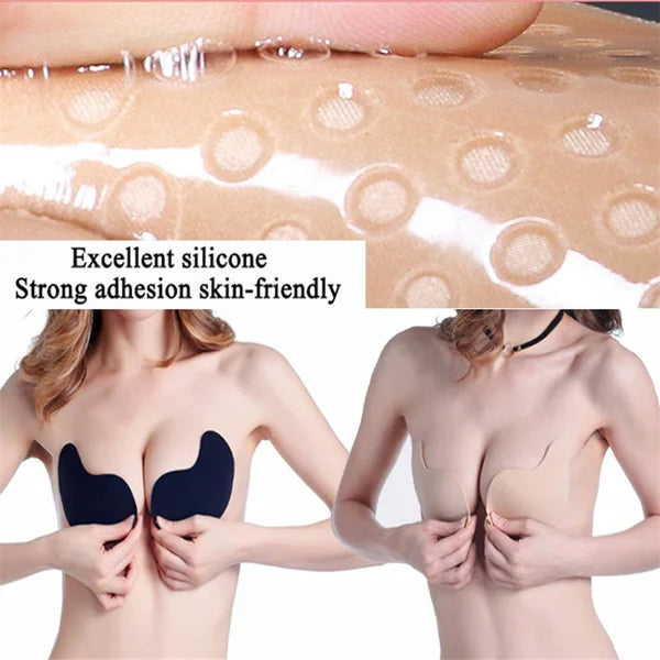 Sujetador adhesivo invisible sin tirantes, sujetadores push up sin tirantes, lencería para mujer, cubre pezones de silicona sin costuras, ropa interior tipo bralette