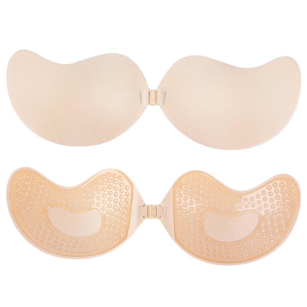 Sujetador adhesivo invisible sin tirantes, sujetadores push up sin tirantes, lencería para mujer, cubre pezones de silicona sin costuras, ropa interior tipo bralette