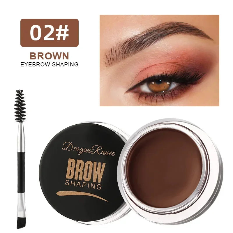 Crema para cejas con tinte natural 3D, color marrón mate y negro, para realzar las cejas, cera en gel, maquillaje de ojos duradero y resistente al agua, herramientas cosméticas