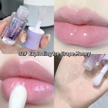 Brillo labial ligero y agua, hidratante, transparente, gelatina, espejo, cristal de frutas, aceite labial, transparente, hidratante, voluminizador, maquillaje coreano para el cuidado de los labios