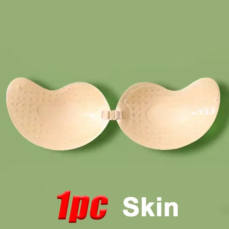 Sujetador adhesivo invisible sin tirantes, sujetadores push up sin tirantes, lencería para mujer, cubre pezones de silicona sin costuras, ropa interior tipo bralette