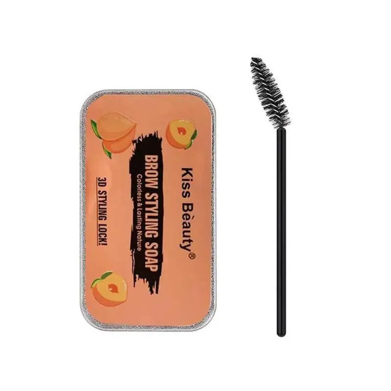 Jabón para peinar cejas en pomada transparente, fijador de cera en gel para cejas con cepillo para mujeres, cosméticos para cejas, maquillaje, gel para cejas