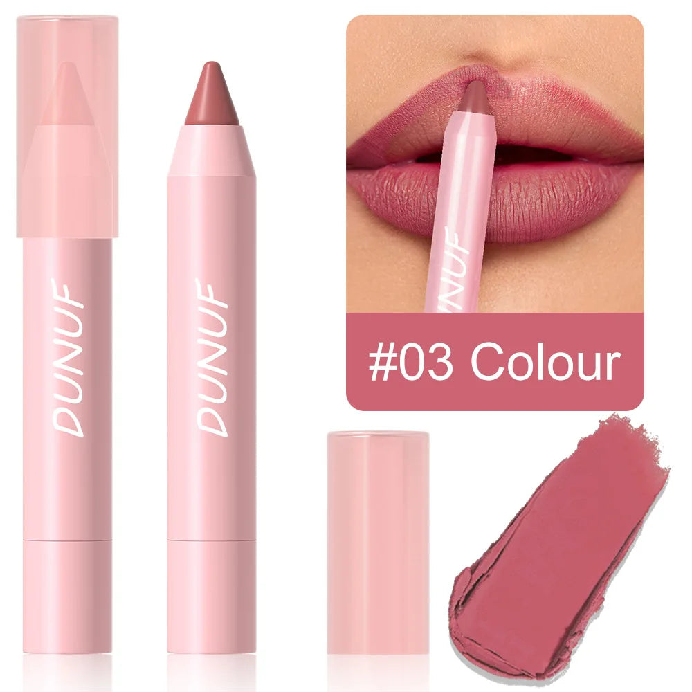 Lápiz labial de 18 colores, resistente al agua, sexy, rojo, mate, tinte de contorno, lápiz labial duradero, antiadherente, lápiz delineador de labios, maquillaje cosmético