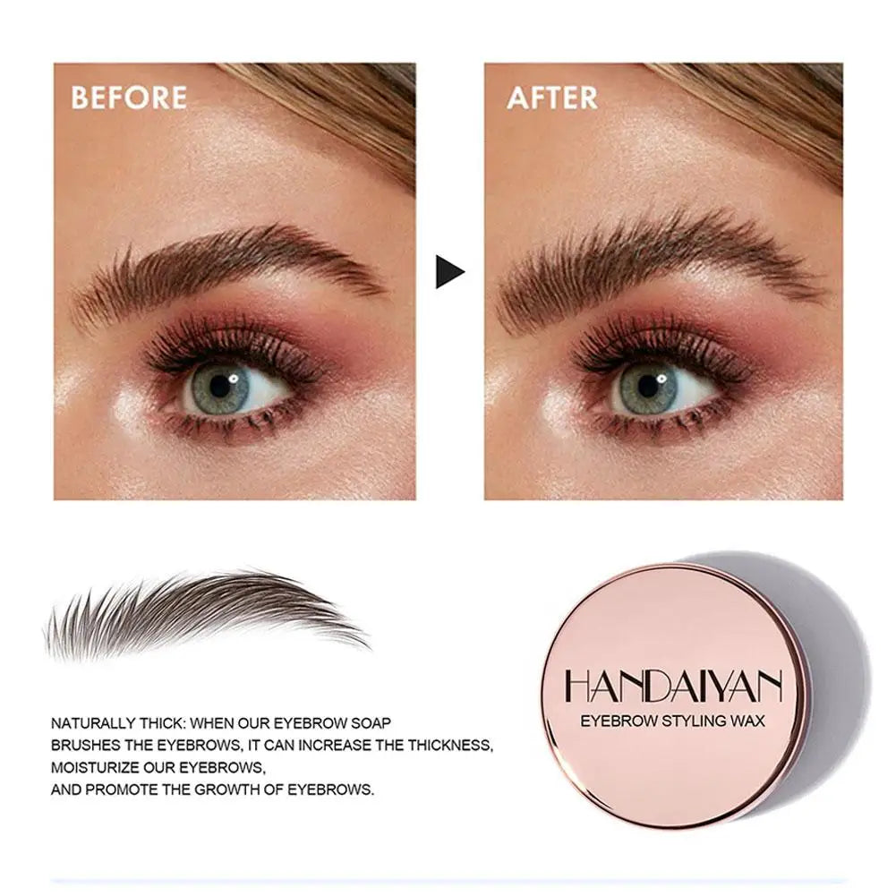 Jabón para peinar cejas en pomada transparente, fijador de cera en gel para cejas con cepillo para mujeres, cosméticos para cejas, maquillaje, gel para cejas