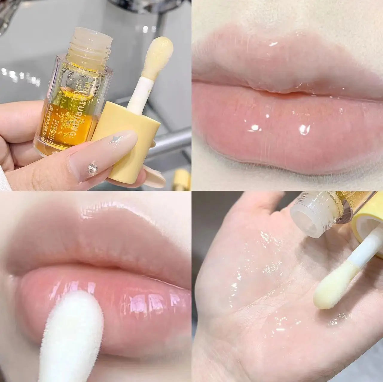 Brillo labial ligero y agua, hidratante, transparente, gelatina, espejo, cristal de frutas, aceite labial, transparente, hidratante, voluminizador, maquillaje coreano para el cuidado de los labios