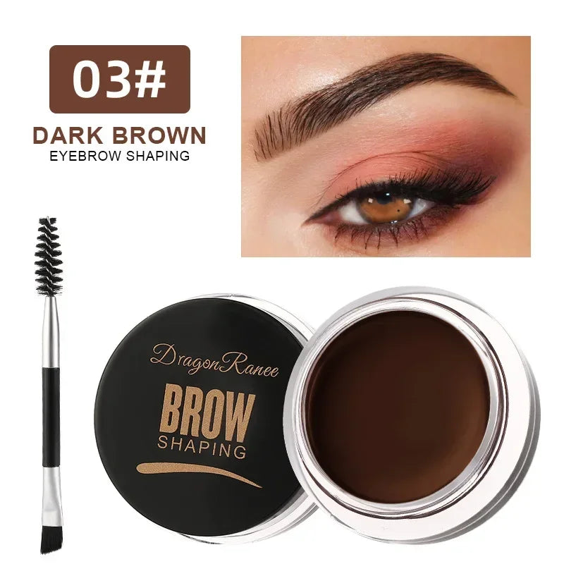 Crema para cejas con tinte natural 3D, color marrón mate y negro, para realzar las cejas, cera en gel, maquillaje de ojos duradero y resistente al agua, herramientas cosméticas