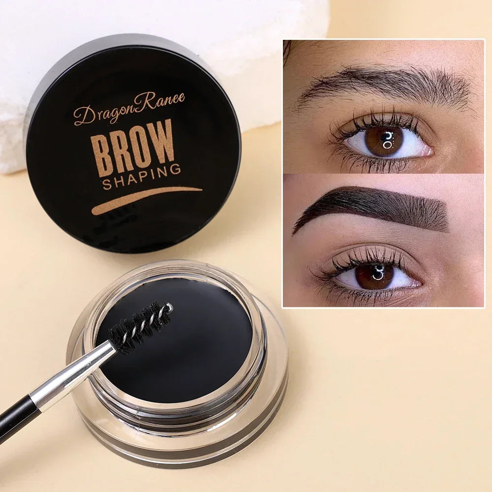 Crema para cejas con tinte natural 3D, color marrón mate y negro, para realzar las cejas, cera en gel, maquillaje de ojos duradero y resistente al agua, herramientas cosméticas