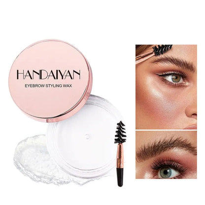 Jabón para peinar cejas en pomada transparente, fijador de cera en gel para cejas con cepillo para mujeres, cosméticos para cejas, maquillaje, gel para cejas