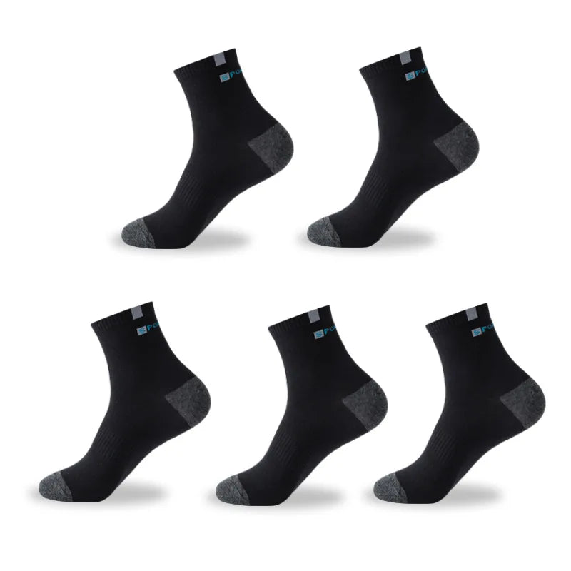 Calcetines de algodón para hombre, deportivos, transpirables, suaves, con letras, a la moda, de tubo medio elástico alto, calcetines de toalla para correr en verano