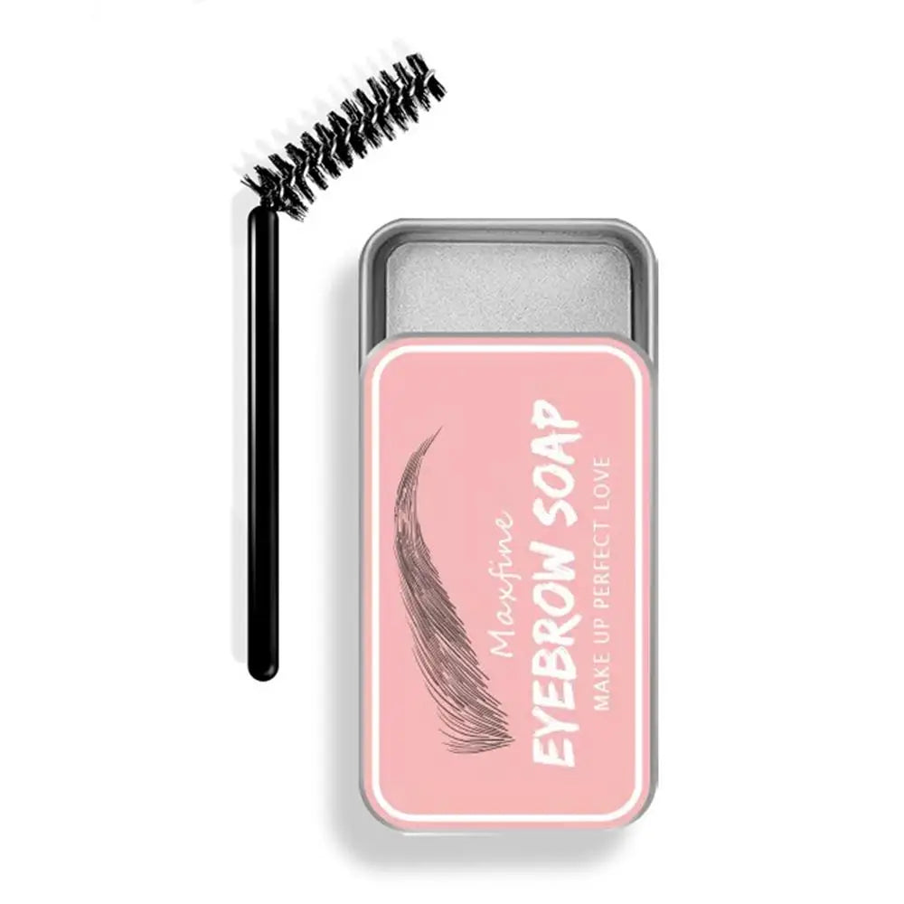 Jabón para peinar cejas en pomada transparente, fijador de cera en gel para cejas con cepillo para mujeres, cosméticos para cejas, maquillaje, gel para cejas