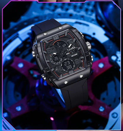 8109 Nuevo reloj para hombre, deportivo, multifuncional, resistente al agua hasta 50 m, con pantalla dual, luz LED nocturna, reloj electrónico para estudiantes y ocio