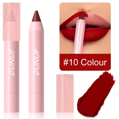 Lápiz labial de 18 colores, resistente al agua, sexy, rojo, mate, tinte de contorno, lápiz labial duradero, antiadherente, lápiz delineador de labios, maquillaje cosmético