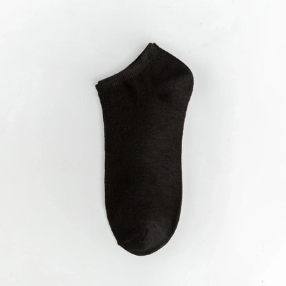 Calcetines de corte bajo para hombre, de color liso, negros, blancos y grises, transpirables, antideslizantes, de algodón, suaves, cómodos, ligeros, calcetines cortos