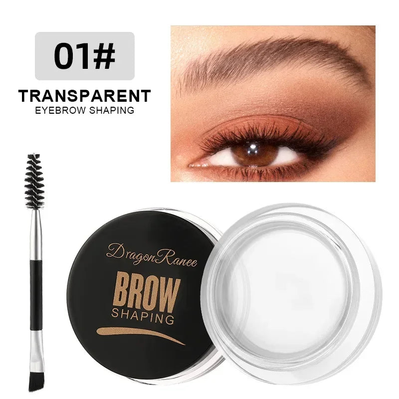 Crema para cejas con tinte natural 3D, color marrón mate y negro, para realzar las cejas, cera en gel, maquillaje de ojos duradero y resistente al agua, herramientas cosméticas