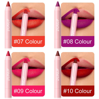 Lápiz labial de 18 colores, resistente al agua, sexy, rojo, mate, tinte de contorno, lápiz labial duradero, antiadherente, lápiz delineador de labios, maquillaje cosmético