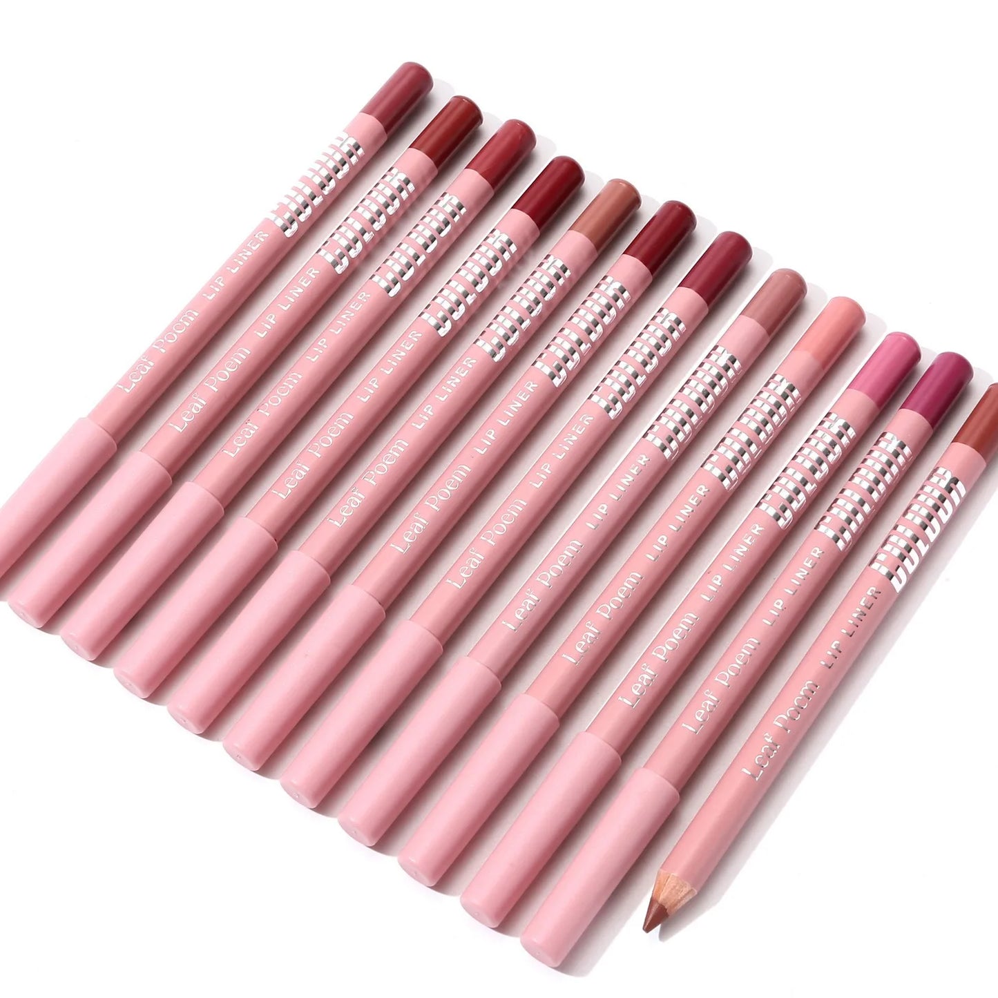 Lápiz delineador de labios mate de 12 colores, resistente al agua, con efecto voluminizador, lápiz labial natural, color rosa nude, contorno de labios profesional, maquillaje