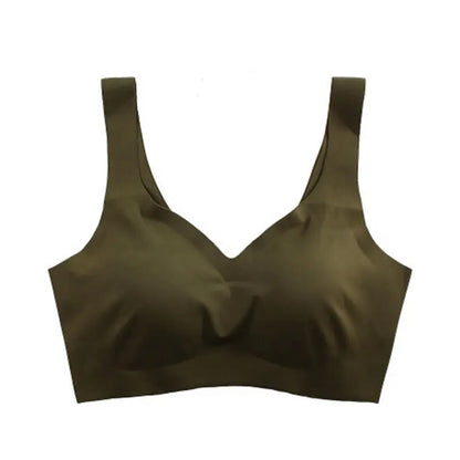 Comprá 2, llevate 3 Sujetador push up de seda helada sin costuras para mujer, sujetador de realce con almohadilla extraíble para el pecho