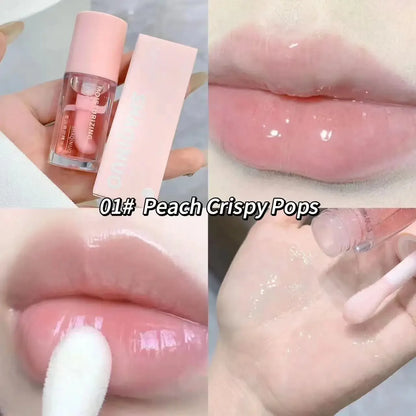 Brillo labial ligero y agua, hidratante, transparente, gelatina, espejo, cristal de frutas, aceite labial, transparente, hidratante, voluminizador, maquillaje coreano para el cuidado de los labios