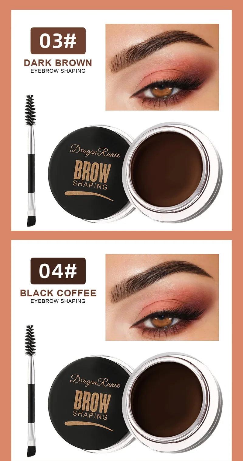 Crema para cejas con tinte natural 3D, color marrón mate y negro, para realzar las cejas, cera en gel, maquillaje de ojos duradero y resistente al agua, herramientas cosméticas