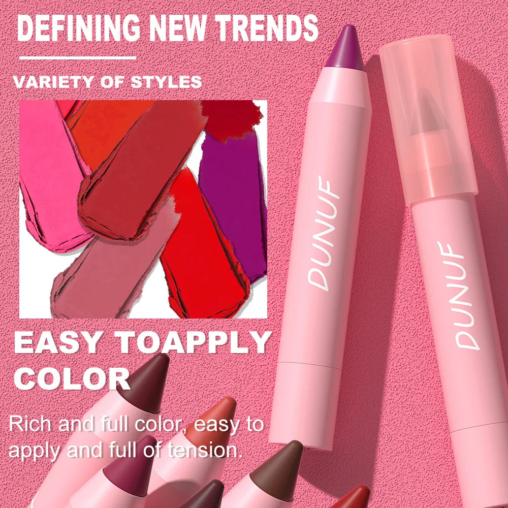 Lápiz labial de 18 colores, resistente al agua, sexy, rojo, mate, tinte de contorno, lápiz labial duradero, antiadherente, lápiz delineador de labios, maquillaje cosmético