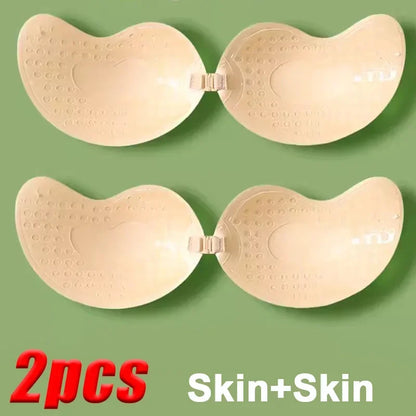 Sujetador adhesivo invisible sin tirantes, sujetadores push up sin tirantes, lencería para mujer, cubre pezones de silicona sin costuras, ropa interior tipo bralette